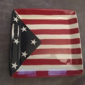 Decorative American Flag Plate by Libby Wilkie
